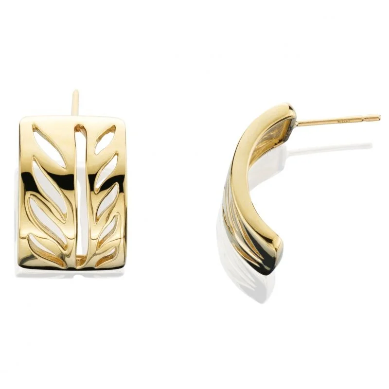 artisan-crafted gold earrings-Grainger McKoy 14K Yellow Gold Hand Cut Earrings