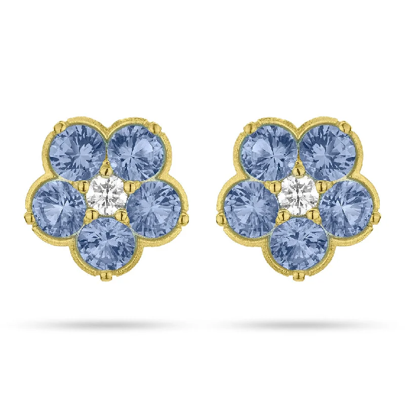 modern orbit gem earrings-Paul Morelli Blue Sapphire Wild Child Stud Earrings