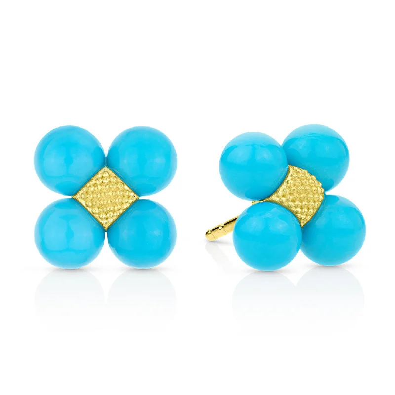 minimalist talon earrings-Paul Morelli Turquoise Sequence Stud Earrings