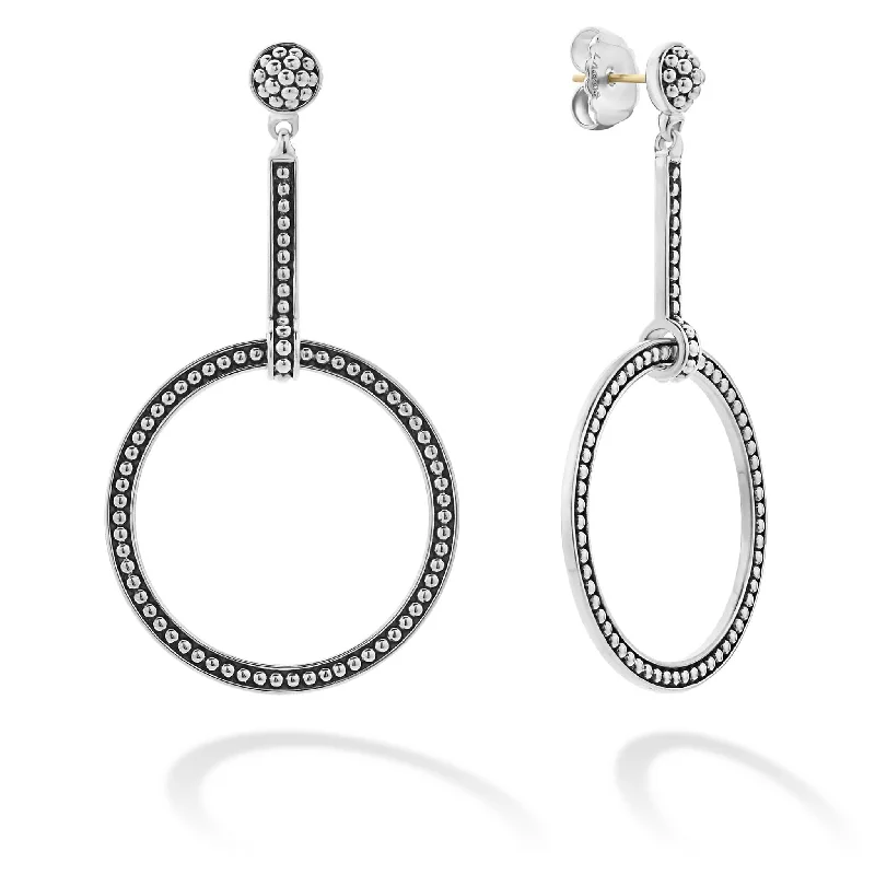 gothic-inspired talon earrings-Enso Circle Drop Earrings