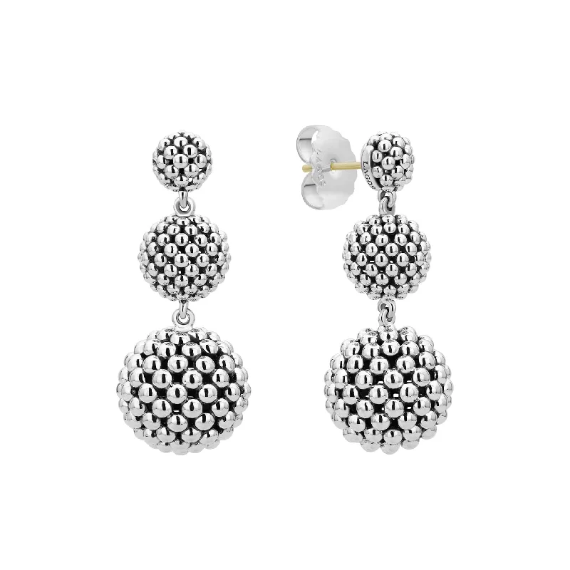 minimalist crest earrings-Signature Caviar Caviar Drop Earrings