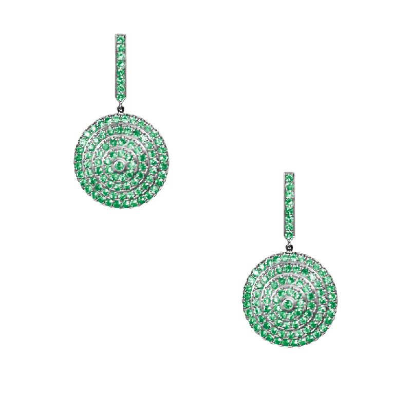 bohemian peak earrings-Soleil Silver Earrings with Emerald