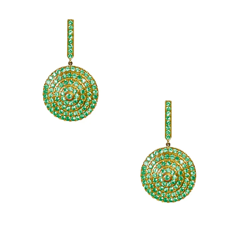 adjustable fern stud earrings-Soleil Yellow Gold Earrings with Emerald